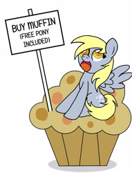 Size: 2680x3500 | Tagged: safe, artist:akakun, derpy hooves, pony, cute, derpabetes, food, muffin, simple background, solo, that pony sure does love muffins, white background