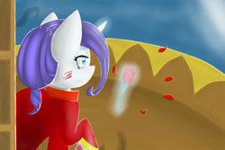 Size: 3000x2000 | Tagged: safe, artist:blairchan231, rarity, pony, unicorn, clothes, dress, rose, solo