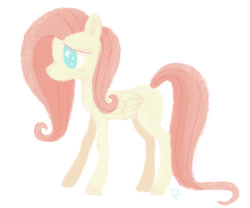 Size: 837x695 | Tagged: safe, artist:galaxygroove, fluttershy, pegasus, pony, simple background, smiling, solo