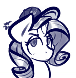 Size: 1174x1202 | Tagged: artist needed, safe, artist:krucification, rarity, pony, unicorn, /mlp/, angry, baseball cap, cap, drawthread, hat, monochrome, solo