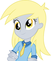 Size: 7000x8388 | Tagged: safe, artist:luckreza8, derpy hooves, equestria girls, absurd resolution, clothes, necktie, simple background, smiling, solo, transparent background, vector