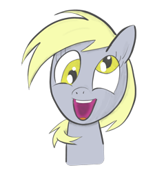 Size: 2620x2748 | Tagged: safe, artist:littleshyfim, derpy hooves, pegasus, pony, bust, open mouth, portrait, simple background, smiling, solo, transparent background