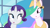 Size: 1280x720 | Tagged: safe, screencap, princess celestia, rarity, alicorn, pony, unicorn, sweet and elite, :o, hair over one eye