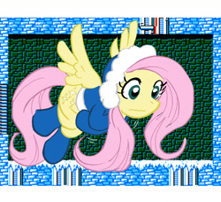 Size: 1280x1169 | Tagged: safe, artist:nachomon, fluttershy, pegasus, pony, crossover, ice man, megaman, megamare