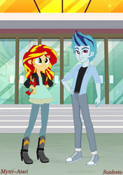 Size: 570x810 | Tagged: safe, artist:mytri-atari, scherzo lesto, sonata dusk, sunset shimmer, equestria girls, friendship games, equestria guys, female, half r63 shipping, male, rule 63, shipping, straight, sunlesto