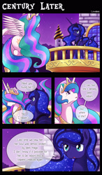 Size: 1500x2565 | Tagged: safe, artist:vavacung, princess celestia, princess luna, alicorn, pony, comic:to love alicorn, comic