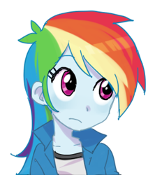 Size: 282x318 | Tagged: dead source, safe, artist:baekgup, derpibooru import, rainbow dash, equestria girls, rainbow rocks, bust, cute, dashabetes, female, simple background, solo, white background