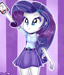 Size: 1924x2235 | Tagged: safe, artist:vixelzf, rarity, equestria girls, clothes, duckface, selfie, skirt, solo