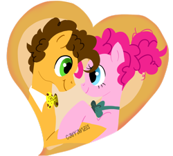 Size: 1024x926 | Tagged: safe, artist:carranzis, cheese sandwich, pinkie pie, earth pony, pony, cheesepie, female, male, older, shipping, straight