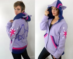 Size: 3008x2440 | Tagged: safe, artist:lisa-lou-who, derpibooru import, twilight sparkle, twilight sparkle (alicorn), alicorn, human, clothes, craft, hoodie, irl, irl human, photo