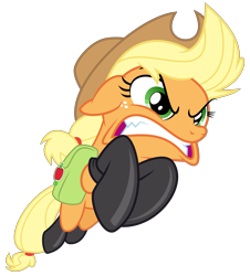 Size: 6000x6636 | Tagged: safe, artist:masem, applejack, earth pony, pony, somepony to watch over me, .svg available, absurd resolution, badass, fireproof boots, jumping, saddle bag, simple background, solo, transparent background, vector