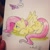 Size: 640x640 | Tagged: safe, artist:katiecandraw, fluttershy, bat, pegasus, pony, scared, solo, traditional art