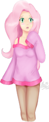 Size: 520x1303 | Tagged: safe, artist:phlim2, fluttershy, human, humanized, solo