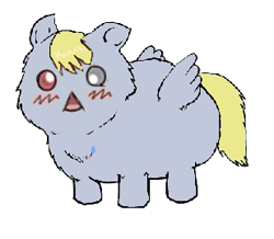 Size: 309x270 | Tagged: safe, derpy hooves, fluffy pony, pegasus, pony, chibi, female, fluffy, fluffyderpy, jissouseki, mare