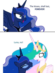 Size: 2570x3405 | Tagged: safe, artist:zacatron94, princess celestia, princess luna, alicorn, pony, comic, dialogue, high res, implied princest, simple background, transparent background