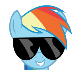 Size: 5000x4865 | Tagged: safe, artist:dasduriel, derpibooru import, rainbow dash, pegasus, pony, absurd resolution, rainbowlicious, simple background, smiling, solo, sunglasses, transparent background, vector