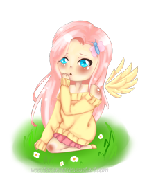 Size: 900x1000 | Tagged: safe, artist:woostersauce, fluttershy, human, chibi, humanized, solo