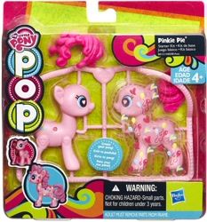 Size: 930x1000 | Tagged: safe, pinkie pie, earth pony, pony, my little pony pop!, official, packaging, solo, sprue pony, sticker, toy