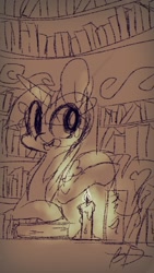 Size: 576x1024 | Tagged: safe, artist:black dog, derpibooru import, twilight sparkle, book, doodle, read, sketchbook mobile, solo