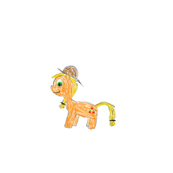 Size: 1080x1080 | Tagged: safe, artist:frankkienl, applejack, earth pony, pony, drawing, hat, simple background, solo