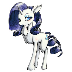 Size: 2000x2000 | Tagged: safe, artist:unousaya, rarity, pony, unicorn, female, horn, mare, solo, white coat