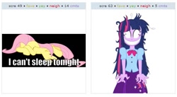 Size: 529x289 | Tagged: safe, derpibooru import, fluttershy, twilight sparkle, equestria girls, exploitable meme, juxtaposition, juxtaposition win, meme, twilight snapple