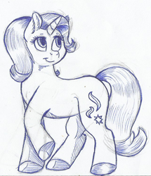 Size: 642x748 | Tagged: safe, artist:69beas, starlight glimmer, pony, unicorn, sketch, smiling, solo, traditional art