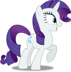 Size: 4897x5000 | Tagged: safe, artist:dashiesparkle, edit, rarity, pony, unicorn, trade ya, absurd resolution, open mouth, raised hoof, simple background, solo, transparent background, vector, vector edit