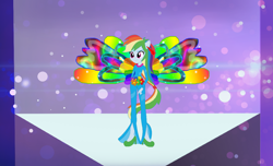 Size: 1374x835 | Tagged: safe, artist:selenaede, artist:user15432, derpibooru import, rainbow dash, equestria girls, base used, clothes, colored wings, crossover, ear piercing, earring, fairy, fairy wings, flower, hasbro, hasbro studios, high heels, jewelry, multicolored wings, onyrix, piercing, ponied up, rainbow s.r.l, rainbow wings, shoes, transformation, winged humanization, wings, winx club, world of winx