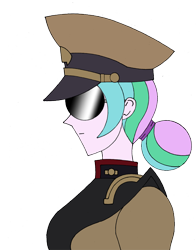 Size: 436x555 | Tagged: safe, artist:combatkaiser, princess celestia, principal celestia, equestria girls, armored trooper votoms, clothes, clothes swap, cosplay, costume swap, crossover, simple background, solo, sunglasses, transparent background, yoran pailsen