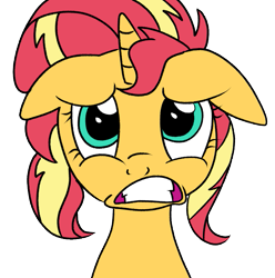 Size: 713x720 | Tagged: safe, artist:pinkieirrationalpi, sunset shimmer, pony, floppy ears, simple background, solo, transparent background