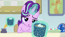 Size: 1920x1080 | Tagged: safe, screencap, starlight glimmer, pony, unicorn, marks for effort, empathy cocoa, food, offscreen character, pov