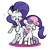Size: 1500x1500 | Tagged: safe, artist:turtlefarminguy, rarity, sweetie belle, pony, unicorn, bipedal, blushing, simple background, sisters, sitting, tongue out, transparent background