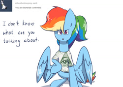 Size: 1280x905 | Tagged: safe, artist:lrusu, derpibooru import, rainbow dash, pegasus, pony, ask, ask teen rainbow dash, askteenrd, eye of providence, illuminati, tumblr