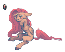 Size: 1280x1024 | Tagged: safe, artist:medicus-s, fluttershy, pegasus, pony, crying, floppy ears, flutterbuse, injured, limited palette, sad, sitting, solo