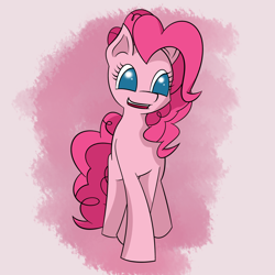 Size: 3000x3000 | Tagged: safe, artist:rengam, pinkie pie, earth pony, pony, cute, open mouth, smiling, solo