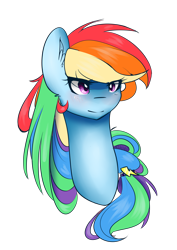 Size: 1700x2400 | Tagged: safe, artist:chocolateponi, derpibooru import, rainbow dash, pegasus, pony, bust, portrait, simple background, solo, transparent background