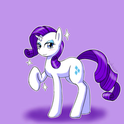 Size: 1024x1024 | Tagged: safe, artist:zokoira, rarity, pony, unicorn, female, horn, mare, solo, white coat