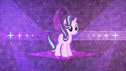 Size: 3840x2160 | Tagged: safe, artist:cyanlightning, artist:laszlvfx, edit, starlight glimmer, pony, unicorn, cute, cutie mark, female, glimmerbetes, high res, mare, smiling, solo, vector, wallpaper, wallpaper edit