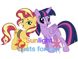 Size: 2048x1536 | Tagged: safe, editor:php77, sunset shimmer, twilight sparkle, twilight sparkle (alicorn), alicorn, pony, unicorn, female, lesbian, shipping, simple background, sunsetsparkle, transparent background