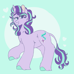 Size: 1000x1000 | Tagged: safe, artist:sodaaz, starlight glimmer, pony, unicorn, cheek fluff, chest fluff, colored hooves, cute, ear fluff, glimmerbetes, heart, hooves, leg fluff, leonine tail, no catchlights, raised hoof, raised leg, solo, unshorn fetlocks