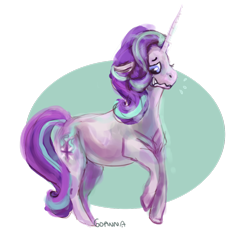 Size: 1280x1280 | Tagged: safe, artist:goanna, starlight glimmer, pony, unicorn, female, floppy ears, looking down, mare, nervous, solo, sweat