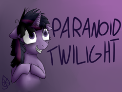 Size: 1024x768 | Tagged: safe, artist:frostleaf9, derpibooru import, twilight sparkle, paranoid, solo, twilight snapple