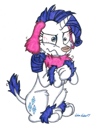 Size: 1104x1458 | Tagged: safe, artist:silversimba01, rarity, dog, pony, poodle, unicorn, dogified, female, insanity, mare, solo, species swap, traditional art