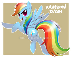 Size: 900x720 | Tagged: safe, artist:nyaasu, derpibooru import, rainbow dash, pegasus, pony, female, simple background, solo, watermark