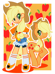 Size: 600x800 | Tagged: safe, artist:4nob, applejack, human, human ponidox, humanized, pixiv, solo