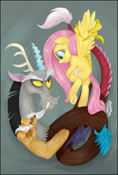 Size: 856x1268 | Tagged: dead source, safe, artist:mickeymonster, artist:mn27, discord, fluttershy, pegasus, pony