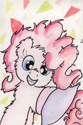 Size: 746x1114 | Tagged: safe, artist:slightlyshade, pinkie pie, earth pony, pony, clothes, skirt, solo, traditional art