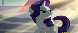 Size: 1642x697 | Tagged: safe, screencap, rarity, pony, unicorn, canterlot boutique, crepuscular rays, female, lidded eyes, mare, solo