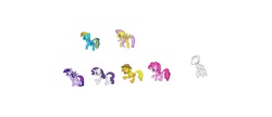 Size: 1305x565 | Tagged: safe, derpibooru import, applejack, fluttershy, pinkie pie, rainbow dash, rarity, twilight sparkle, twilight sparkle (alicorn), oc, oc:anonymous, alicorn, earth pony, pegasus, pony, unicorn, 3d, female, mane six, mare